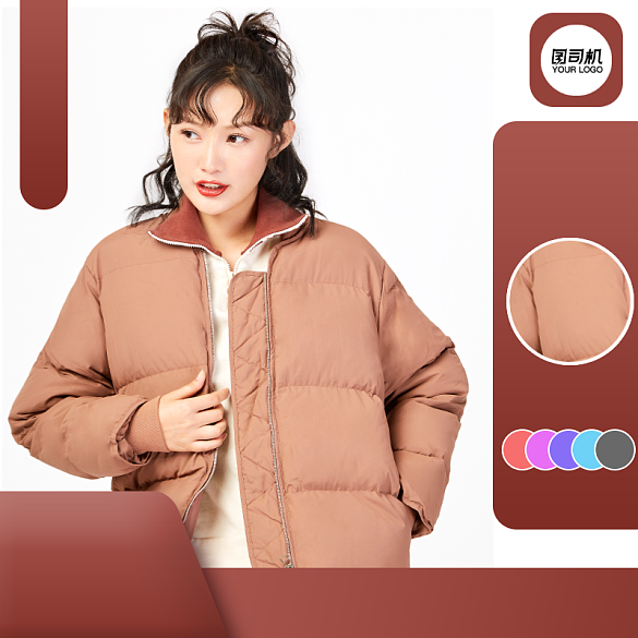 冬季女装上新棉服多色可选主图背景