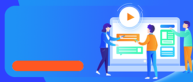 蓝色卡通职场写作教育培训公众号首图背景