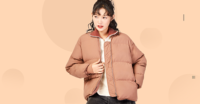 女装面包服羽绒服棉服冬装淘宝预售海报背景