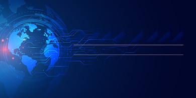 产业园招商推介会蓝色科技展板背景