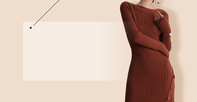 秋冬上新女装毛衣时尚促销海报上新背景