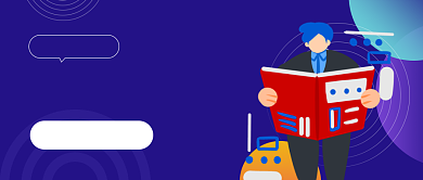 蓝色扁平月末总结公众号首图背景