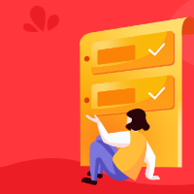 理财投资红色插画公众号次图背景