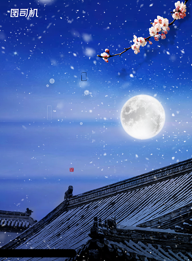 大雪简约中国风传统节气宣传海报背景