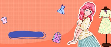 橙色简约秋季穿搭公众号首图背景