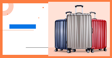 旅行箱18寸海关锁双12促销海报旅行背景