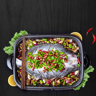 烤鱼中餐美食推荐饿了么主图背景
