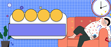 扁平卡通打工人报告公众号首图背景