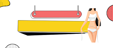 轻松减肥瘦身简约插画公众号logo背景