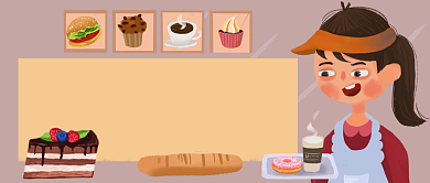 网红甜品店手绘卡通公众号好图背景