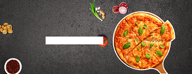 美味披萨店招大促背景