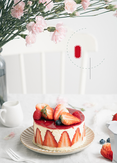 草莓蛋糕新品上新预售通知背景