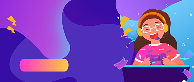 游戏电脑配置手绘卡通公众号首图背景