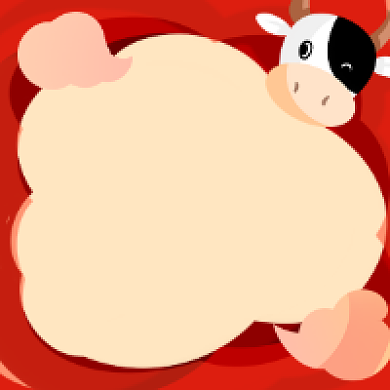 牛年大吉红色插画公众号次图背景