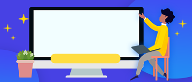 蓝色卡通企业招聘公众号首图背景