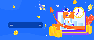 蓝色卡通金融投资理财公众号首图背景