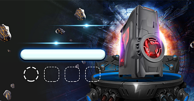 蓝色科技感电脑主机海报背景