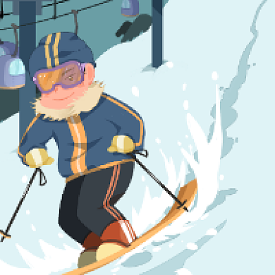 滑雪体验简约插画公众号次图背景