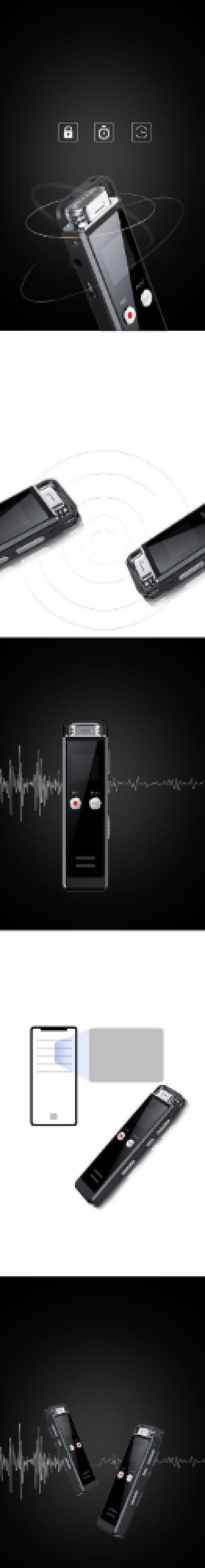 录音笔录音机办公用品详情页背景