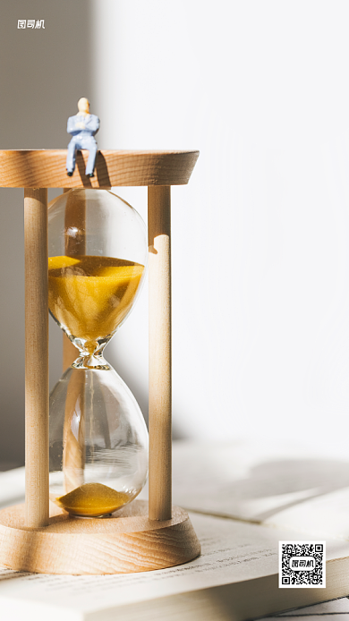 八月你好沙漏问候日签手机海报背景