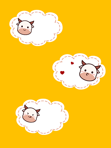 牛年创意卡通趣味手持拍照KT板背景