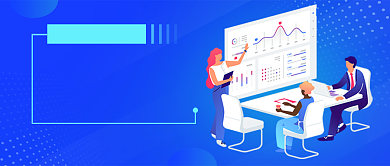 蓝色卡通数据分析培训公众号首图背景