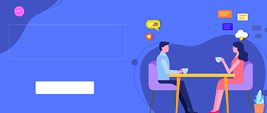 蓝色卡通手绘面试招聘公众号首图背景