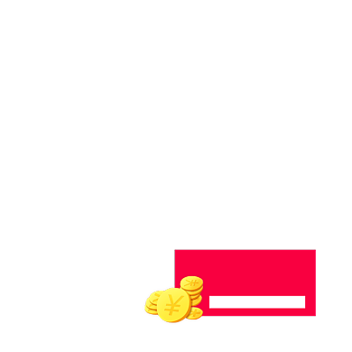 红色金币80元优惠券标签背景