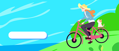 自行车骑行攻略清新卡通公众号首图背景