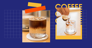 手冲新鲜咖啡买二送一促销海报背景