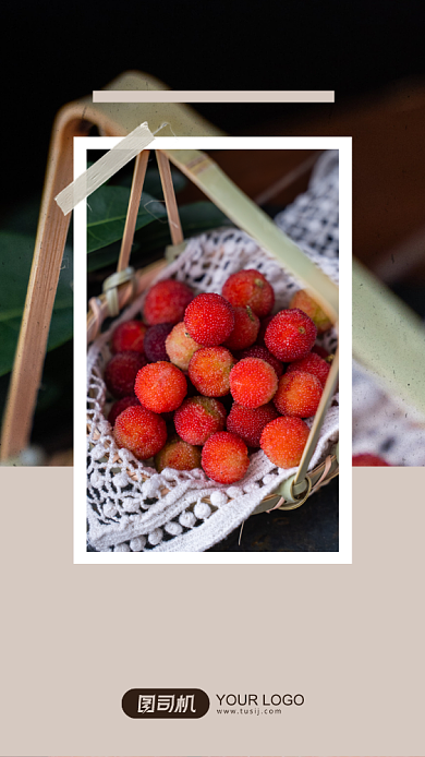 复古文艺风摄影图美食拼图海报背景