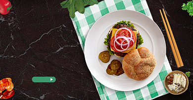 时尚简约美食汉堡促销海报背景