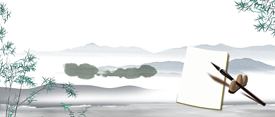 中国风水墨国画培训新媒体配图背景