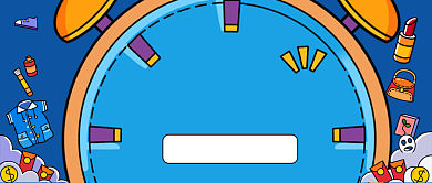 每日秒杀限时抢购手绘卡通公众号首图背景