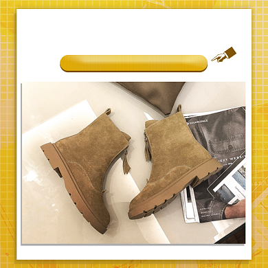 冬季短靴直播手绘卡通主图背景