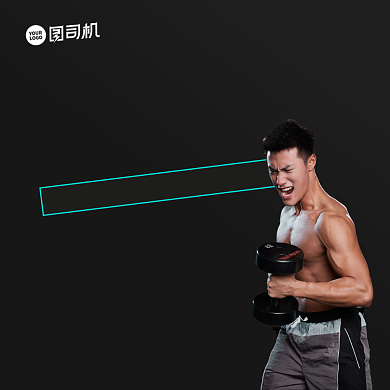 健身馆优惠清新手机方图背景