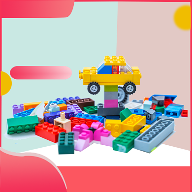 儿童玩具可爱积木乐高直通车背景