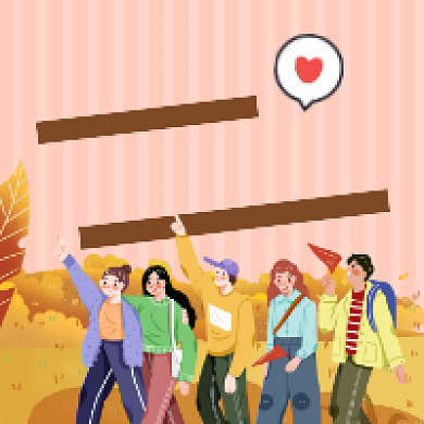 徒步好去处简约插画公众号次图背景