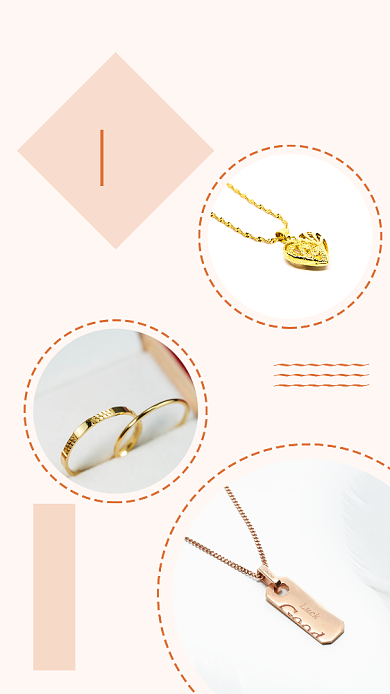 小清新首饰潮流穿搭文章配图背景