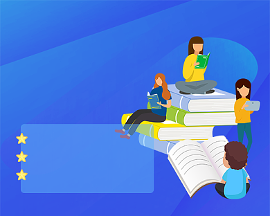 蓝色卡通考研冲刺班小程序封面背景