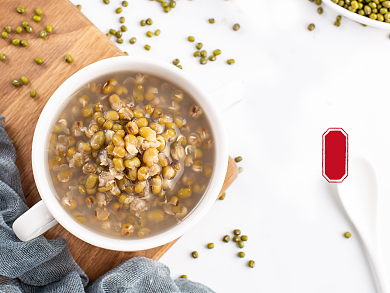 夏季绿豆汤早餐主图背景