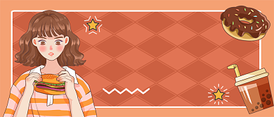 美食种草插画风公众号首图背景