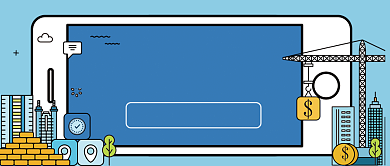 金融分析金融杠杆手绘卡通公众号首图背景