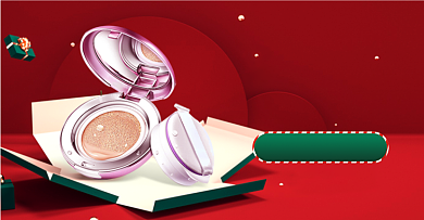 双旦狂欢季送好礼粉底液促销背景