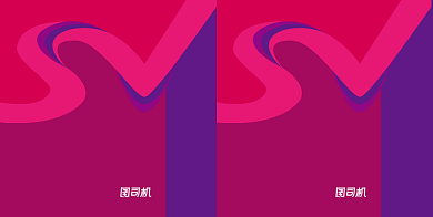 柔美抽象曲线元素手提袋背景