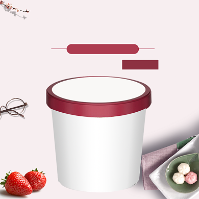 网红冰淇淋冷饮草莓雪糕甜点主图背景