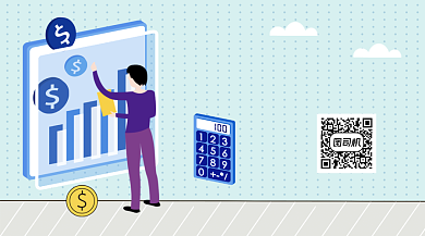 金融财经蓝色科技关注二维码背景