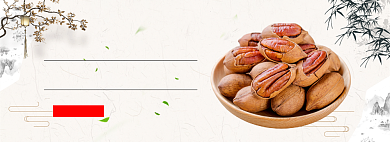 美味坚果夏威夷果年货节电商中国风海报背景