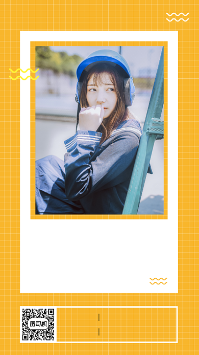 校服女生唯美摄影手机海报日签背景