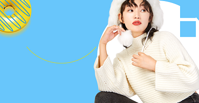 冬上新毛衣宽松秋冬装女士促销海报背景